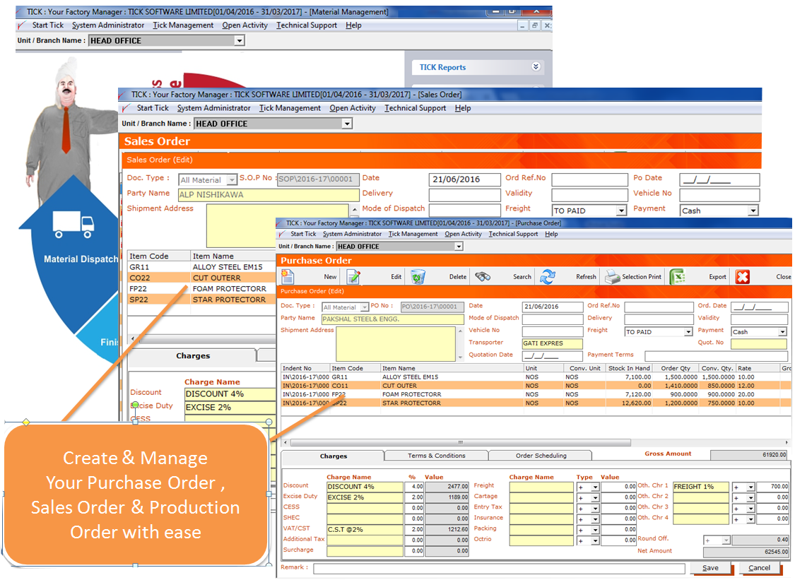 Tick Software TICK ERP SOFTWARE FOR All Medium And Small Sized 